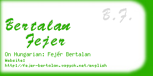 bertalan fejer business card